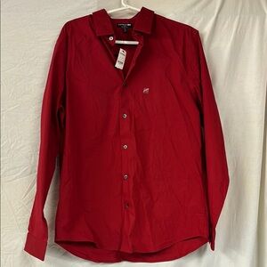 Express 1MX Men's Red Shirt dress long sleeve size L